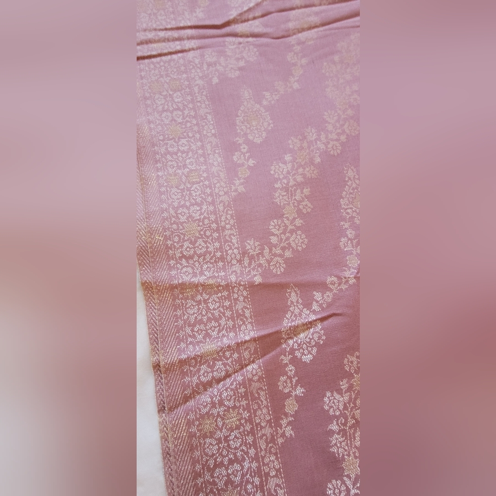 (2) different scarfs: Tibet Yak Wool Pink/Gold Shawl/Scarf 82x29 (315) - Picture 3 of 16